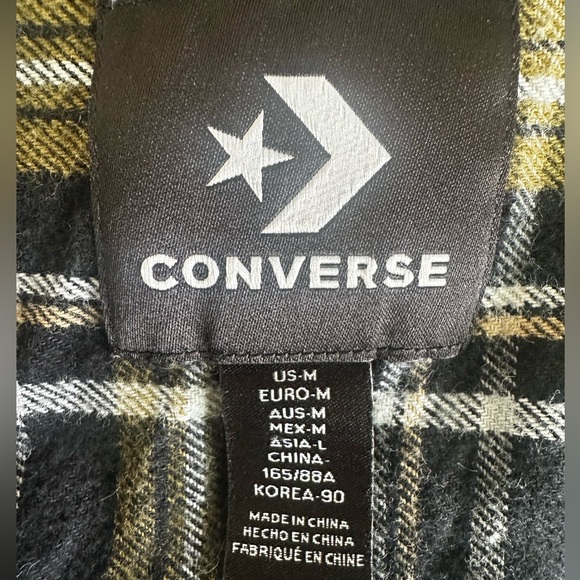 Converse Plaid Button Down Relaxed Boyfriend Fit M - Picture 2 of 9